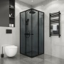 Душевое ограждение Niagara Eco NG-1009-14QT (90х90х190) квадрат,раздвижное,черный,стекло тонированное,1 место