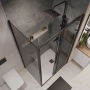 Душевое ограждение Niagara Nova NG-85-12TB-TB80-34 (120х80х195) прямоугольник,черный матовый,дверь раздвижная,стекло тонированное,2 места
