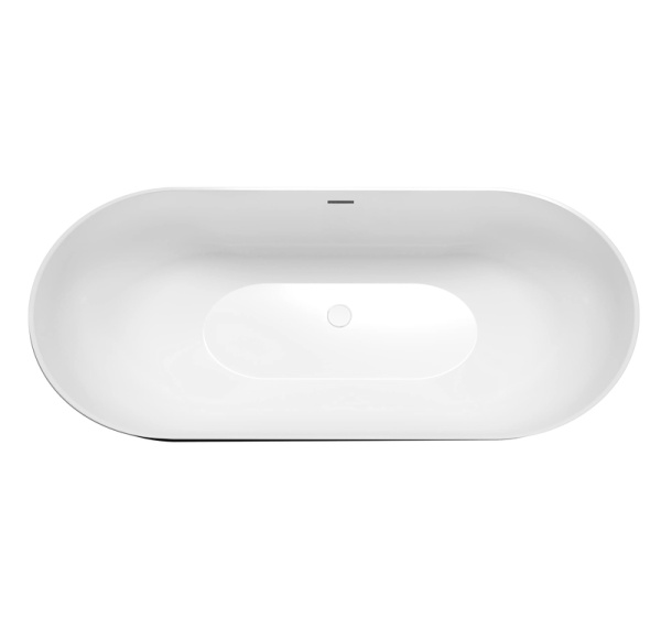 Ванна отдельностоящая Grossman Classic GR-2502MB (160х80х58) цвет черный/белый матовый,1 место