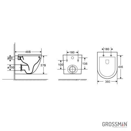 Унитаз подвесной Grossman GR-4455OLMS
