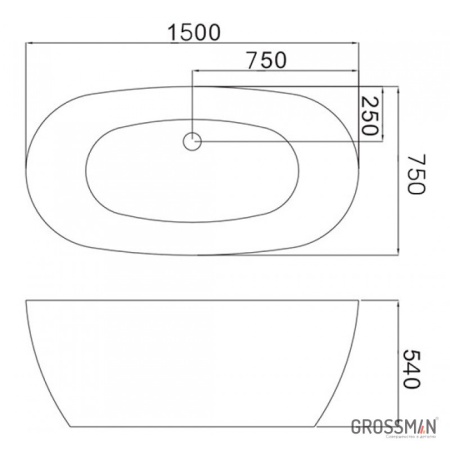 Отдельностоящая ванна Grossman GR-2401 M Black