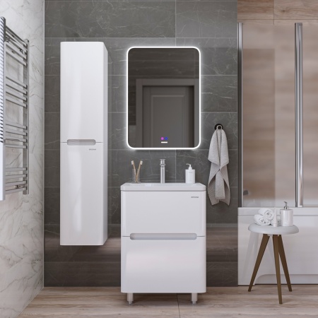 Тумба напольная "АДЕЛЬ-НОРМА-60 см" с 2-я ящ. белый глянец (ум. Aдель-60)