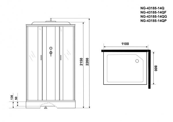 Душевая кабина Niagara NG 43185-14QP