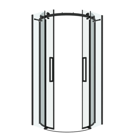 Душевое ограждение Grossman Classic 301.K33.04.9090.21.00 (90х90х195) четверть круга,раздвижная,черный матовый,стекло прозрачное, 1 место