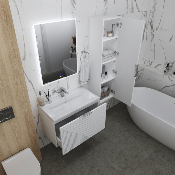 Тумба подвесная "БЛИСС-80 см" с 1 ящ. белая матовая (ум. Блисс-80 см.)