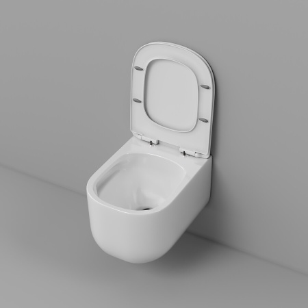Унитаз подвесной Grossman Thin Rim GR-5605SQ (520х374х355) тонкий ободок,белый с тонкой крышкой,микролифт,смыв торнадо,1 место