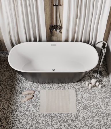 Ванна отдельностоящая Grossman Forta GR-1503MB (170х75х58) цвет черный/белый матовый,1 место