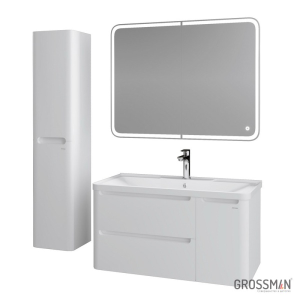 Тумба подвесная Grossman АДЕЛЬ-100 см с 2-я ящиками белая