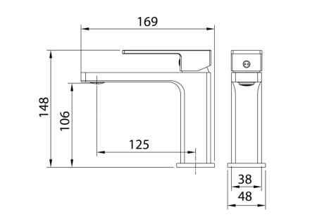 Смеситель для раковины Grossman Style 510.K35.05.420 графит сатиновый,1 место