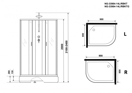 Душевая кабина Niagara NG 33084-14LBKT Тропик