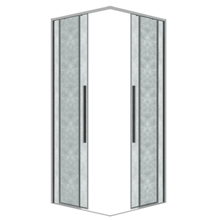 Душевое ограждение Grossman Galaxy 300.K33.01.9090.10.02 (90х90х195) квадрат,раздвижная,хром,стекло шиншилла, 1 место
