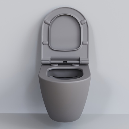 Унитаз Queen 113T20301R (570*360*400) СЕРЫЙ МАТОВЫЙ подвесной БЕЗОБОДКОВЫЙ, 1 место