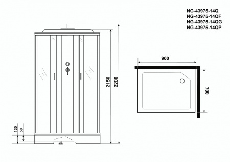 Душевая кабина Niagara NG 43975-14QF