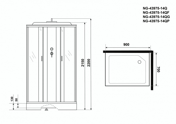 Душевая кабина Niagara NG 43975-14QF
