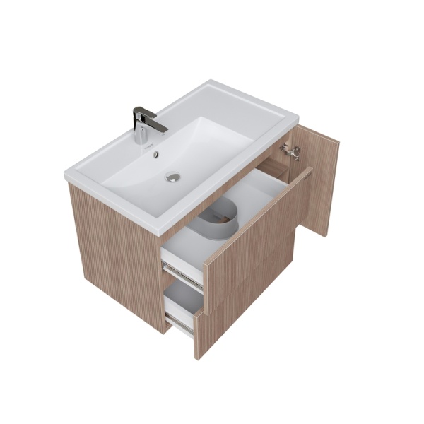 Тумба подвесная "ЮНИТ-80 см" с 2-я ящ. кадена вуд (ум. Фостер-80 Пр.)