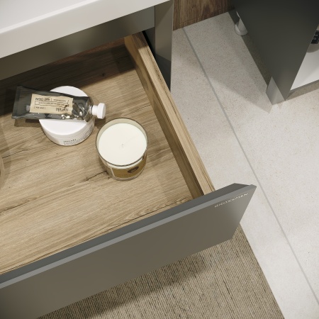 Тумба подвесная "МЕРКАДО-80 см" с 2-я ящ. графит матовая (ум. Classica-80)