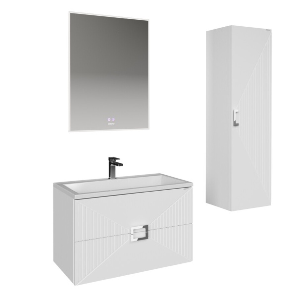 Тумба подвесная "ЛУКСОР-60 см" с 2-я ящ. белая матовая (ум. Блисс-60 см.)