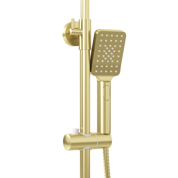 Душевая стойка Grossman Cosmo 500.K35.02.320 с верхним душем,ручной лейкой и смесителем,золото сатиновый,1 место