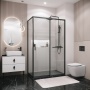 Душевое ограждение Grossman Style 100.K33.05.110.21.00-200.K33.05.90.21.00 (110х90х195) раздвижная,черный матовый,стекло прозрачное,2 места