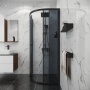 Душевое ограждение Niagara Eco NG-1003-14T (80х80х190) четверть круга,раздвижное,черный,стекло тонированное,1 место