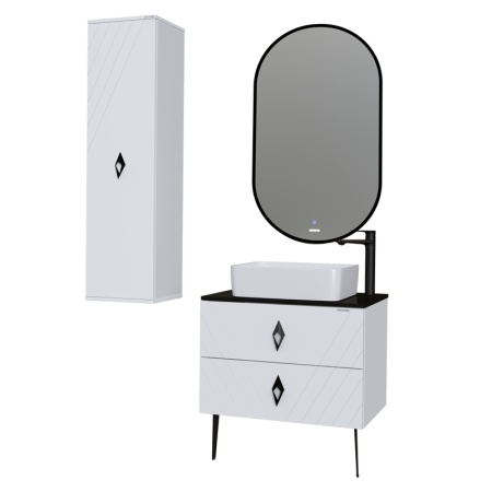 Тумба подвесная "ВИВА-70 см" с 2-я ящиками белый глянец (ум.GR-3016)