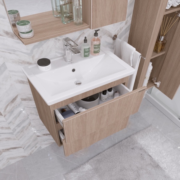 Тумба подвесная "ЮНИТ-70 см" с 2-я ящ. кадена вуд (ум.Фостер-70)