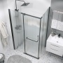 Душевое ограждение Grossman Pragma 100.K33.03.100.21.02-200.K33.03.80.21.02 (100х80х195) распашная(левая),черный матовый,стекло шиншилла,2 места