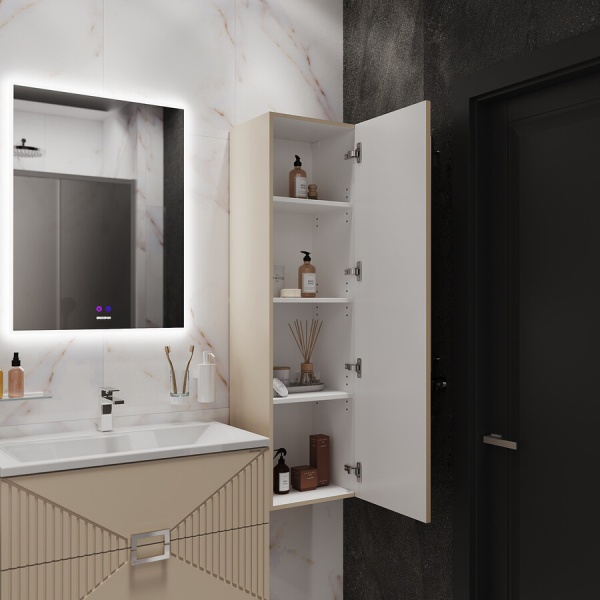 Пенал подвесной "ЛУКСОР-35 см" универсальный, бежевый матовый