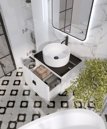 Столешница "НОРМА-60 см" черная (искусственный камень)