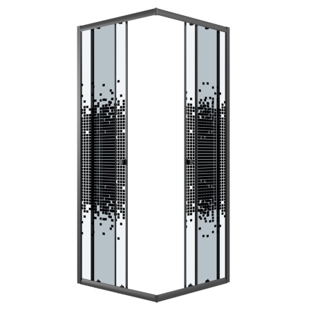 Душевое ограждение Niagara Eco NG-1008-14QBLACK (80х80х190) квадрат,раздвижное,черный,стекло мозаика,1 место