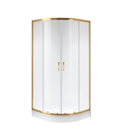Душевое ограждение Niagara Nova NG-6407-08 GOLD 100x100x190 полукруг, двери раздвижные