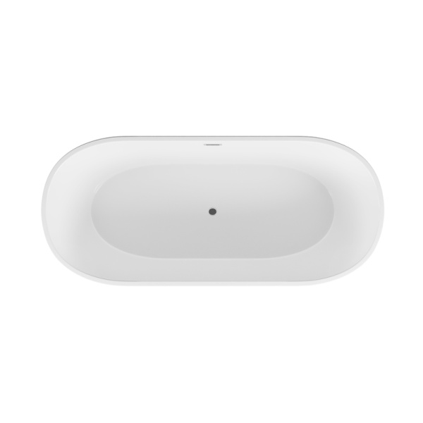 Ванна отдельностоящая Grossman Forta GR-1503MB (170х75х58) цвет черный/белый матовый,1 место