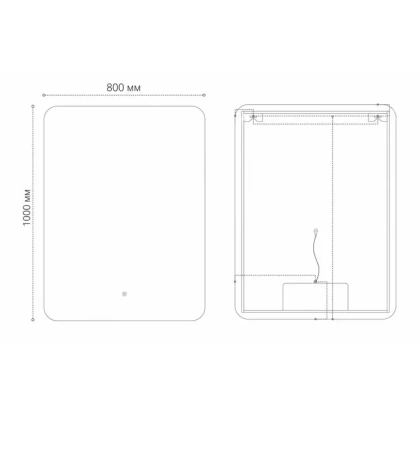 Зеркало Grossman Elegans-промо 80 х 100 см, LED подсветка, сенсорный выключатель, 17801001