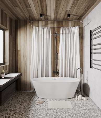 Ванна отдельностоящая Grossman Forta GR-1503M (170х75х58) цвет белый матовый,1 место