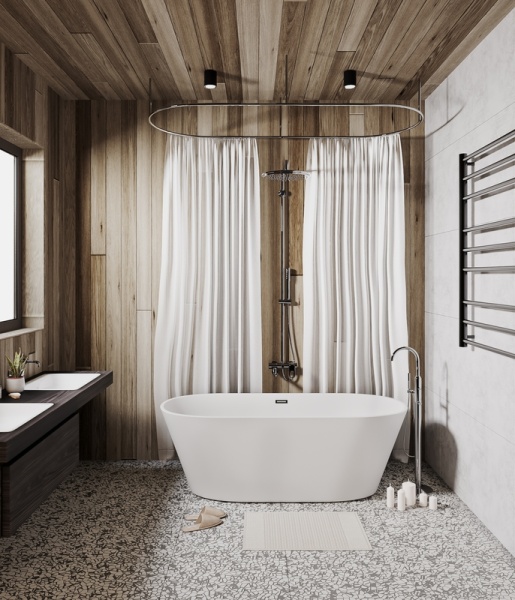 Ванна отдельностоящая Grossman Forta GR-1503M (170х75х58) цвет белый матовый,1 место