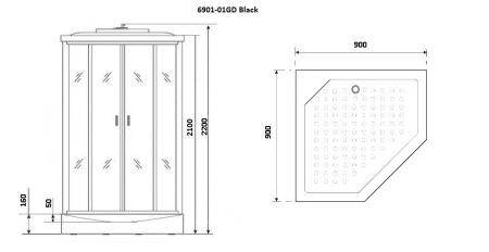 Душевая кабина Niagara NG 6902GD-01 Black