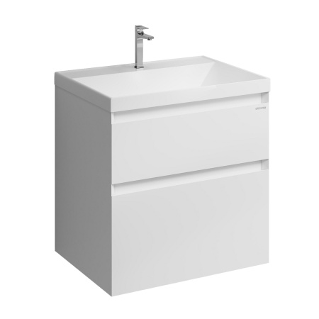 Тумба подвесная "МЕРКАДО-60 см" с 2-я ящ. белая матовая (ум. Classica-60)