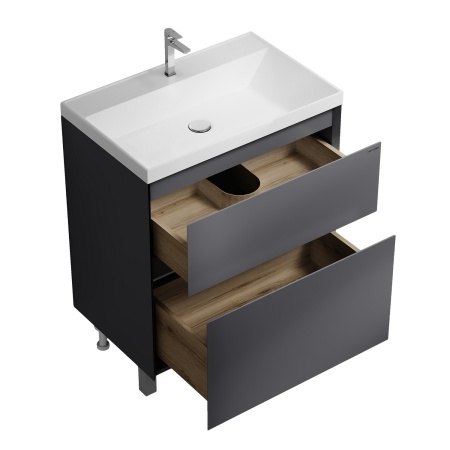 Тумба напольная "МЕРКАДО-70 см" с 2-я ящ. графит матовая (ум. Classica-70)