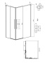1/2 душевого ограждения Grossman Galaxy 1/2.K33.01.10L.10.02 (100*195) хром, стекло шиншилла, 1 место