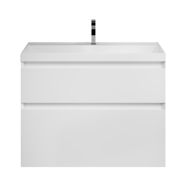 Тумба подвесная "МЕРКАДО-80 см" с 2-я ящ. белая матовая (ум. Classica-80)