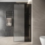 Душевая перегородка Niagara Nova NG-481-10FBLACK (100х200) черный матовый,стекло рифленое/тонированное,1 место
