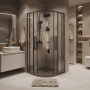 Душевое ограждение Grossman Cosmo 301.K33.02.9090.42.00 (90х90х195) четверть круга,раздвижная,графит сатин,стекло прозрачное, 1 место