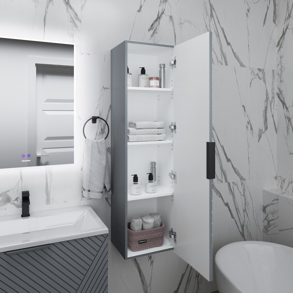 Пенал подвесной "БЛИСС-35 см" универсальный, графит матовый