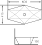 Раковина Grossman Diamond GR-3030 (600х415х130) белая,1 место