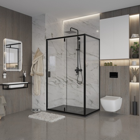 Душевое ограждение Niagara Nova NG-83-11AB-A80B 110x80x195 прямоугольник, дверь распашная