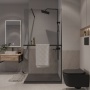 Душевая перегородка Niagara Nova NG-670-12ВLACK (120х195) черный матовый,стекло прозрачное,с полкой,1 место