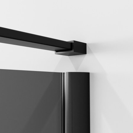 Душевое ограждение Niagara Nova NG-2832-34BLACK (100х100х195) квадрат,черный матовый,дверь распашная,стекло тонированное,1 место