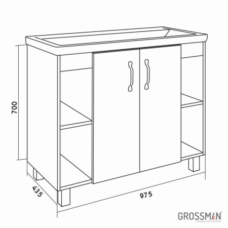 Тумба напольная Grossman ФЛАЙ-100 см дуб сонома/белая