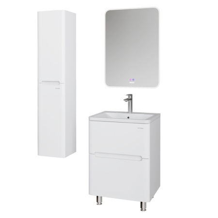 Тумба напольная "АДЕЛЬ-НОРМА-60 см" с 2-я ящ. белый глянец (ум. Aдель-60)