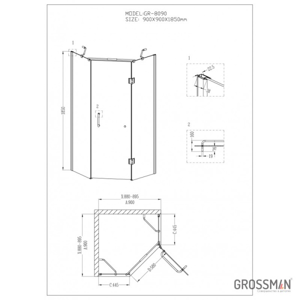 Душевой уголок Grossman Classic GR-8090
